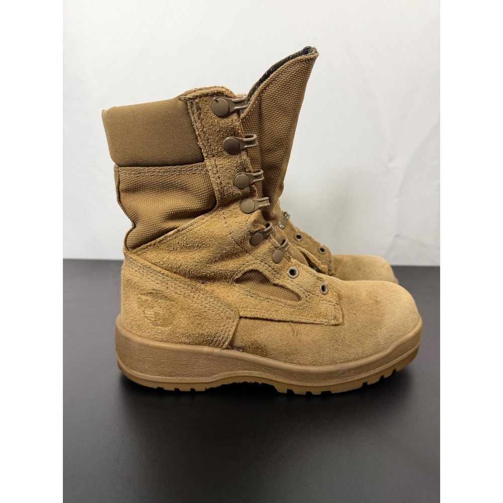Bates USMC Lightweight Marine Corps Combat Boots Tan Suede Vibram Women 6.5 M